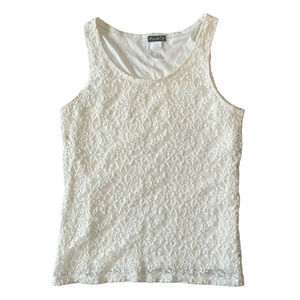 Fig & Blu Women's Off White Floral Lace Tank Top Size Small